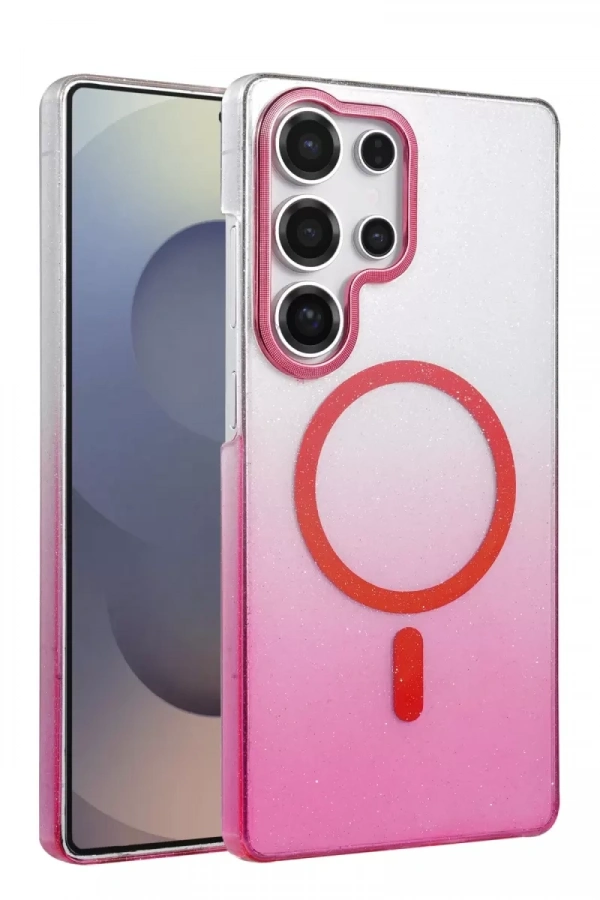 Samsung Galaxy S25 Ultra Glossy Magsafe Kapak - Pembe