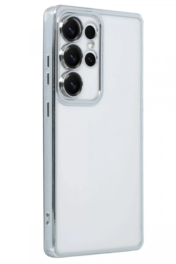 Samsung Galaxy S25 Ultra Kılıf Lensli Silikon - Gümüş