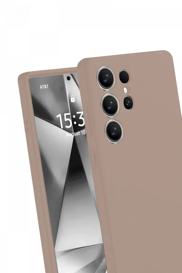 Samsung Galaxy S25 Ultra Kılıf Nano içi Kadife Silikon - Pudra