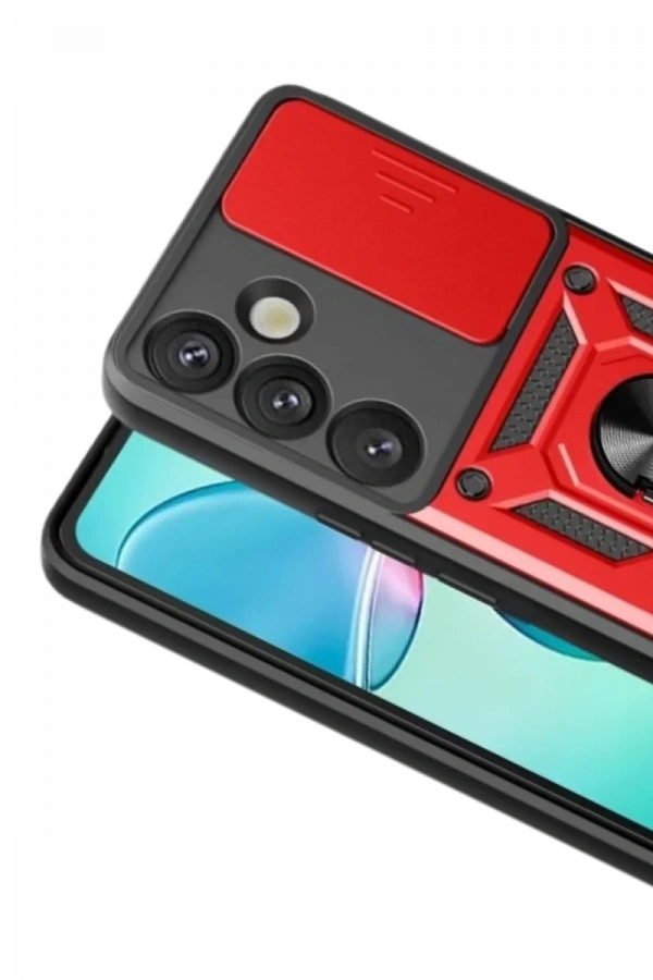 Samsung Galaxy S26 Pars Lens Yüzüklü Silikon - Kırmızı
