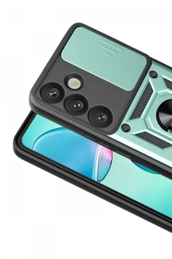 Samsung Galaxy S26 Pars Lens Yüzüklü Silikon - Yeşil