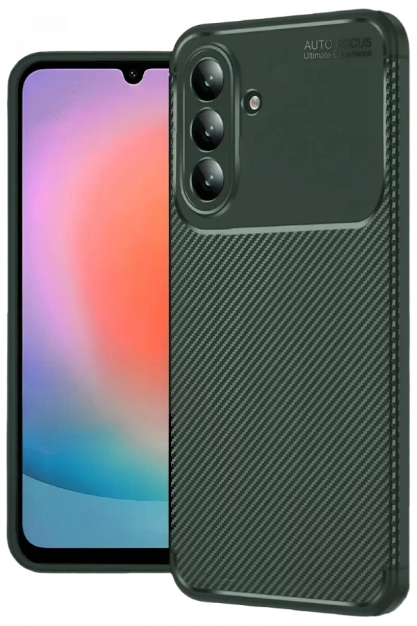 Samsung Galaxy S26 Plus Auto Focus Karbon Kapak - Koyu Yeşil
