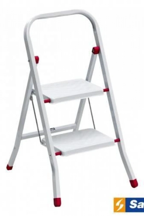 Saraylı Pratik Metal Merdiven Beyaz 2 Basamaklı