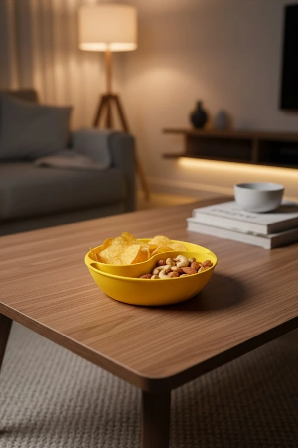 Sarı Çerezlik Kase Seti 4 Adet 3x12 cm