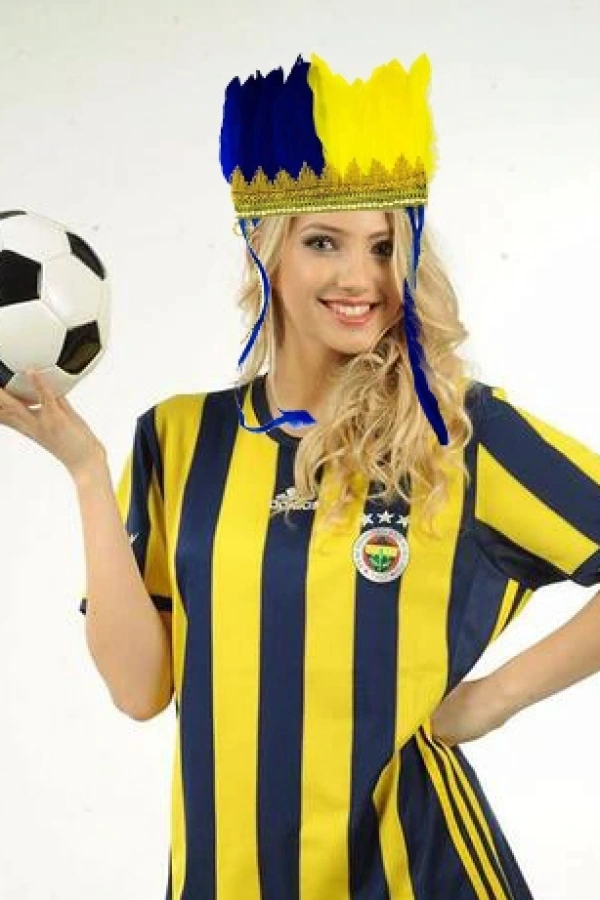 Sarı Lacivert Taraftar Tüylü Saç Bandı