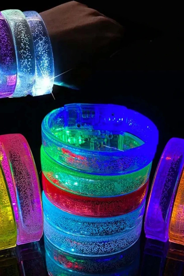 Sarı Led Işıklı Baskı Yapılabilen Pilli Bileklik Bilezik