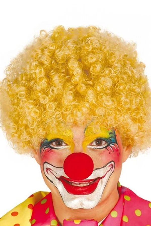 Sarı Renk Kıvırcık Afro Palyaço Seti