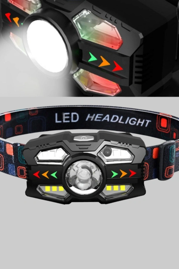 Şarj Edilebilir LED Far Hareket Sensörlü 5 Modlu Outdoor