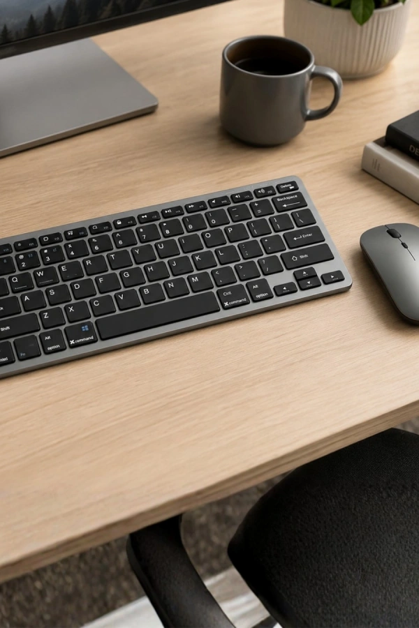 Şarjlı Kablosuz Klavye ve Mouse Seti Kompakt Taşınabilir Tasarım