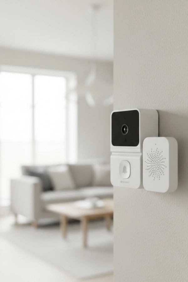 ŞARJLI KAMERALI KAPI ZİLİ BEYAZ