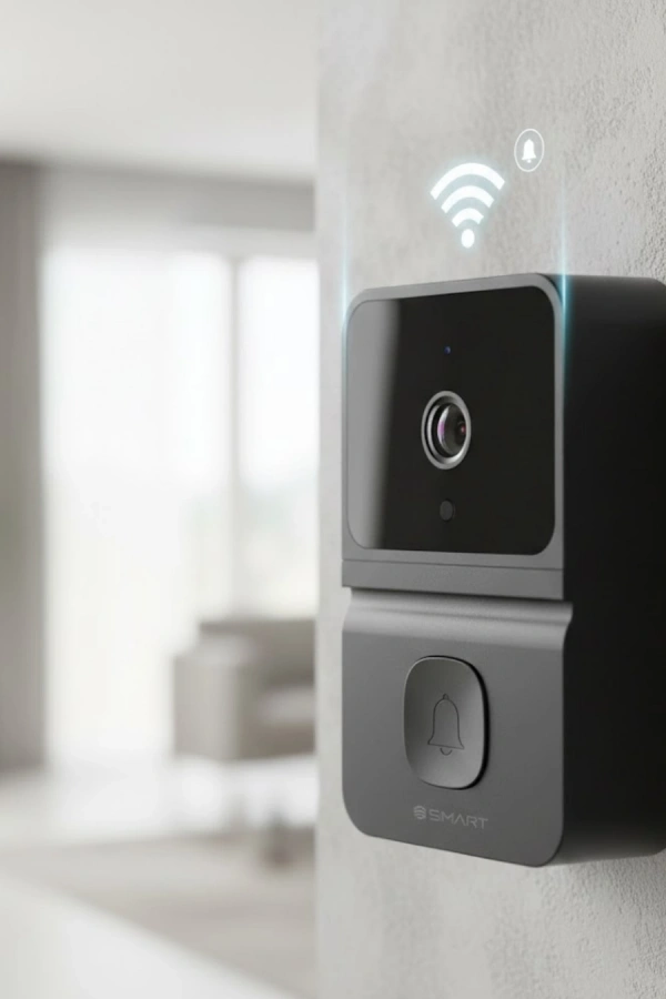 ŞARJLI KAMERALI KAPI ZİLİ SİYAH