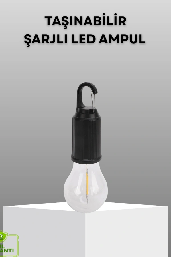 Şarjlı Kancalı LED Lamba – Kamp, Balkon ve Acil Durum Işığı
