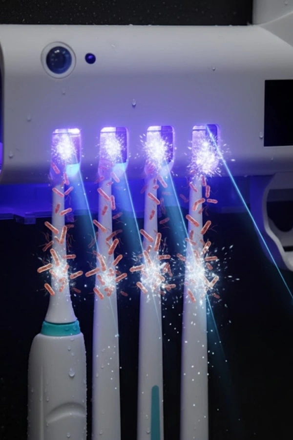 Sensörlü UV Sterilize Diş Fırçası Tutucu ve Macun Sıkma Aparatı