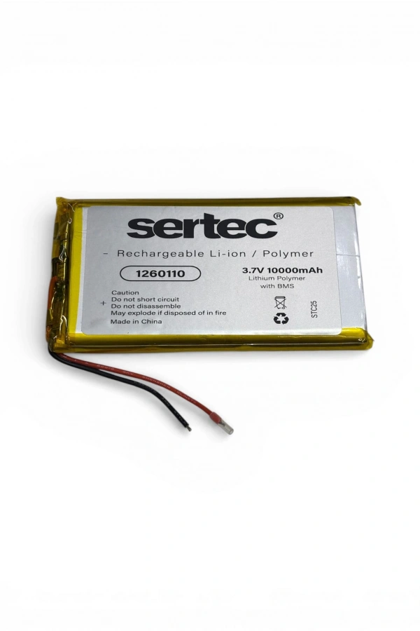 Sertec 1260110 3.7V 10.000mAh Li-Polymer Pil (Devreli/1.5A)