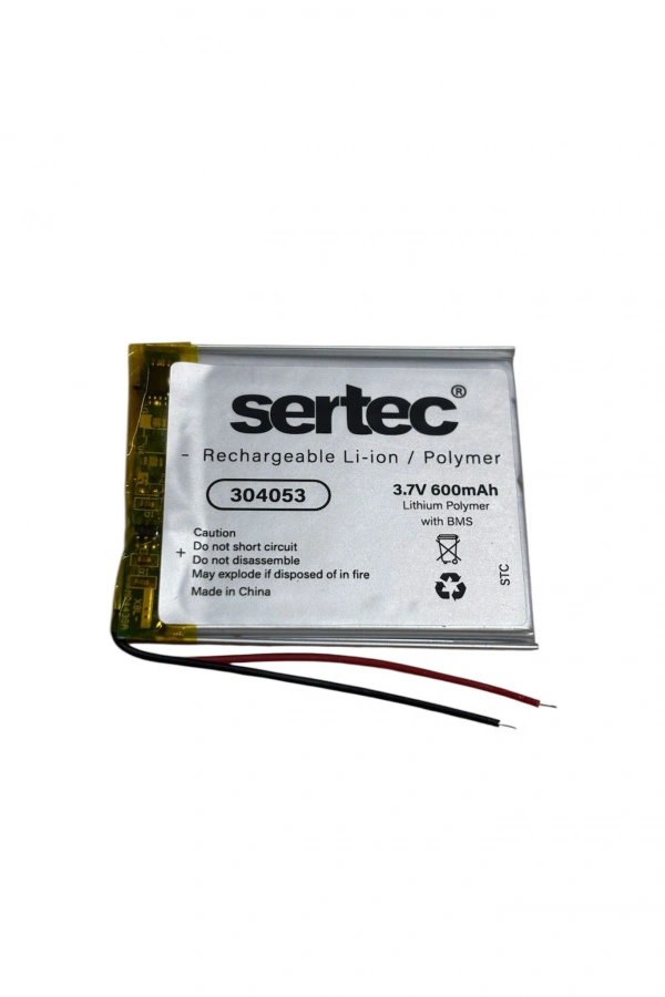 Sertec 304053 3.7V 600 MAh Li-Polymer Pil (Devreli/1.5A)