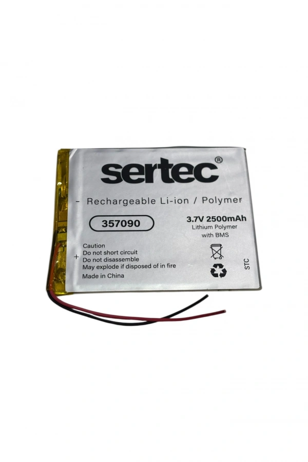 Sertec 357090 3.7V 2500 MAh Li-Polymer Pil (Devreli/1.5A)