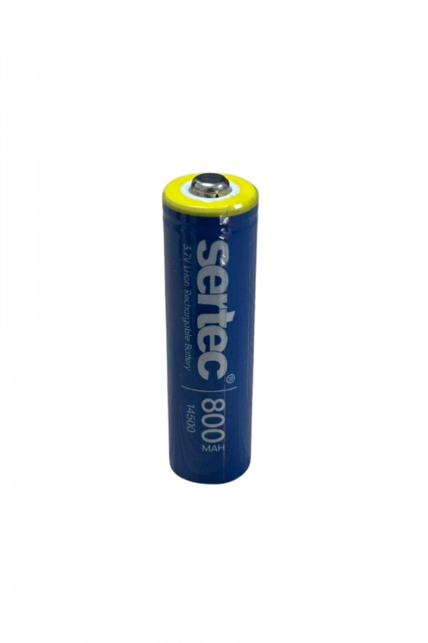 Sertec 3.7V Li-ion 14500 AA - 800 Mah 1C Şarjlı Pil (Başlı)