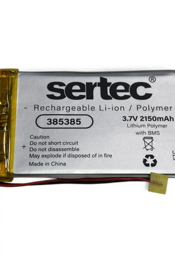 Sertec 385385 3.7V 2150 MAh Li-Polymer Pil (Devreli/1.5A)