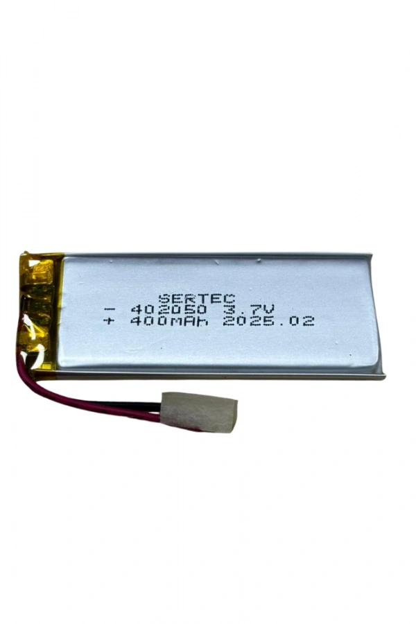 Sertec 402050 3.7V 400mAh Li-Polymer Pil (Devreli/1.5A)