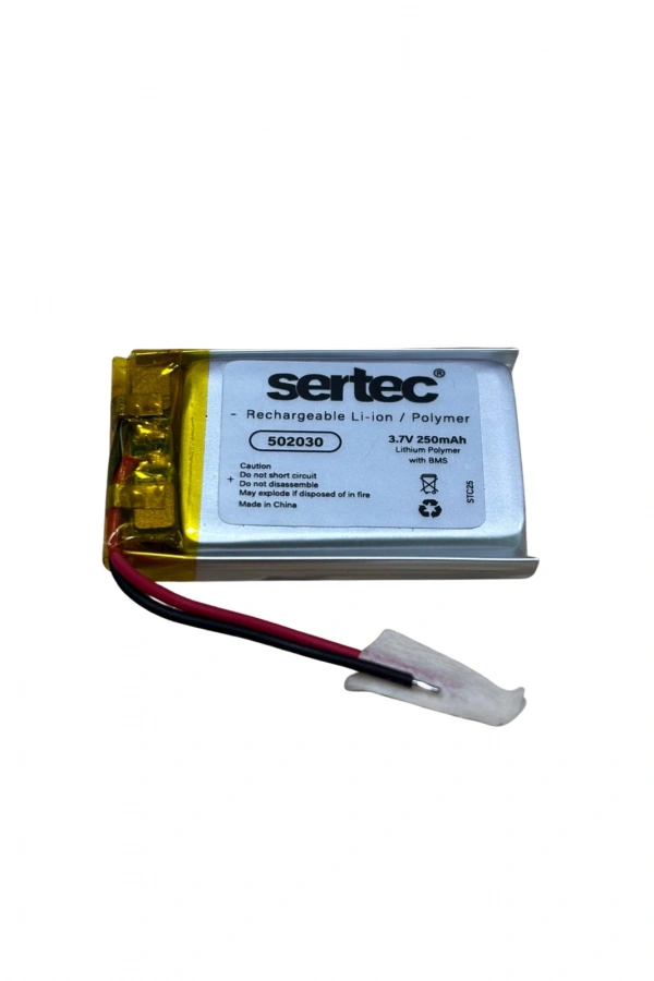Sertec 502030 3.7V 250 MAh Li-Polymer Pil (Devreli/1.5A)