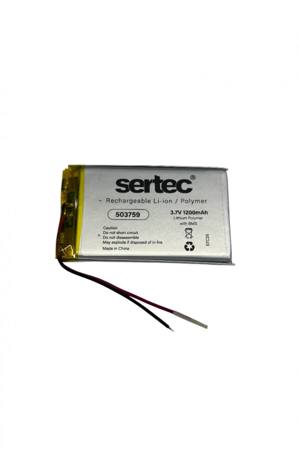 Sertec 503759 3.7V 1200 MAh Li-Polymer Pil (Devreli/1.5A)
