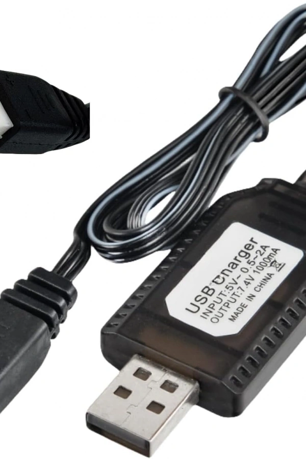 Sertec 7.4V Li-ion SM-3P Soket Drone Bataryası USB Şarj Kablosu