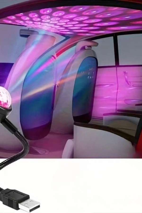 Sese Duyarlı USB Araç İçi Ambiyans Işığı