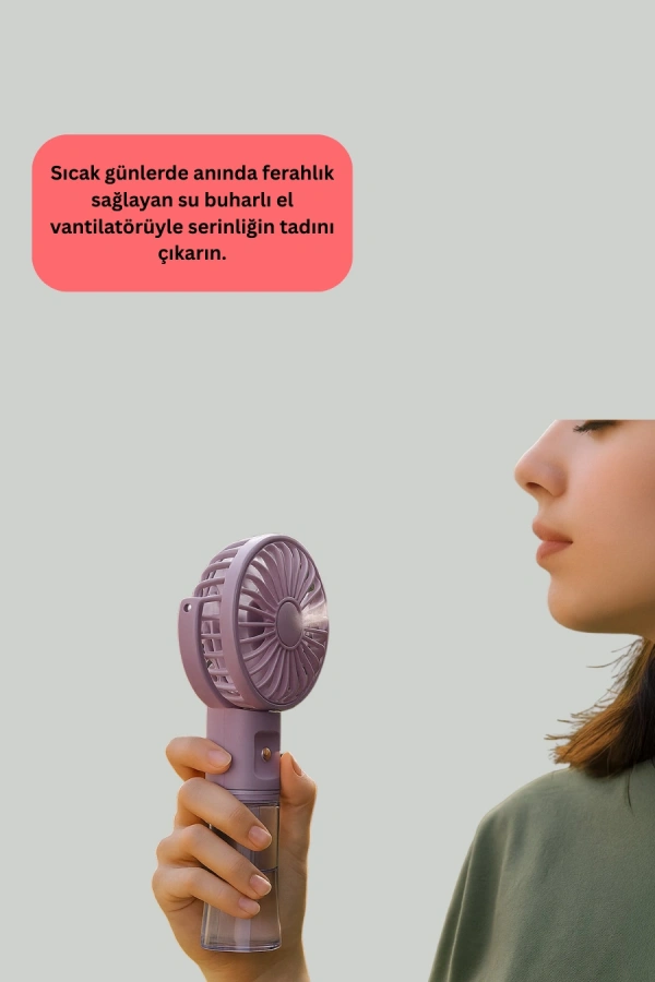 Sessiz Çalışan Şarjlı Su Buharlı Portatif Vantilatör