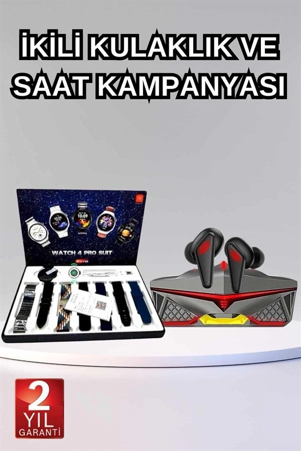 Seti Bluetooth Kulaklık Ucuz Kaliteli Yeni Nesil Akıllı Saat