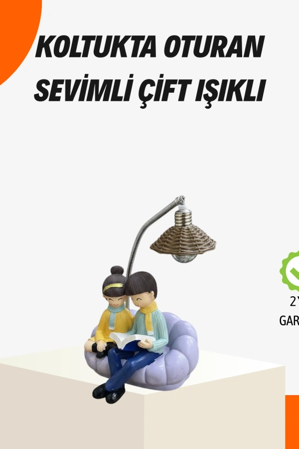 Sevgiliye Özel Çift Figürlü LED Masa Lambası Okuyan Çift Tasarım