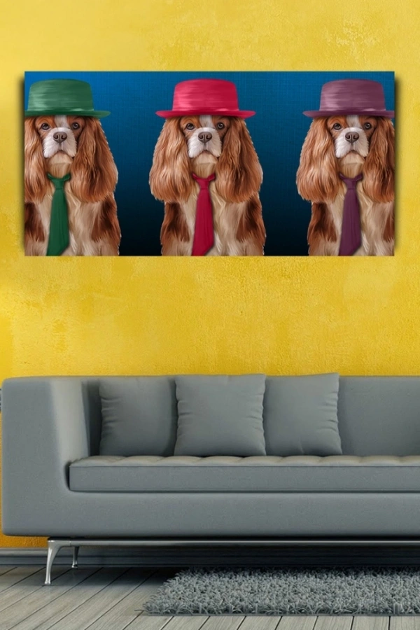 Sevimli Köpekler Kanvas Tablo 60 x 120