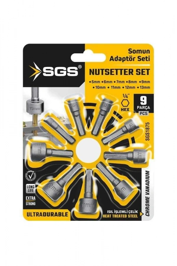 Sgs 1875 Somun Adaptör Seti 9 Parça
