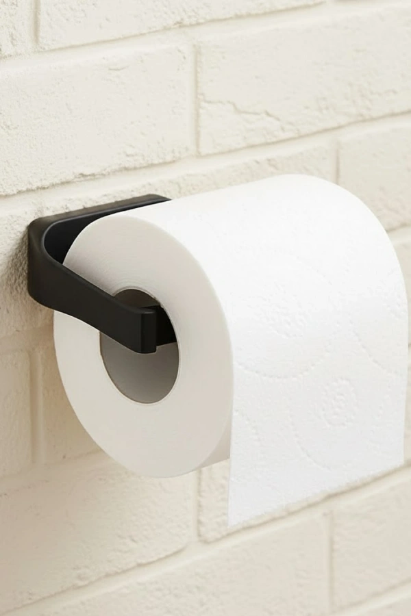 Şık Tasarım Siyah Tuvalet Kağıdı Askılığı Peçetelik