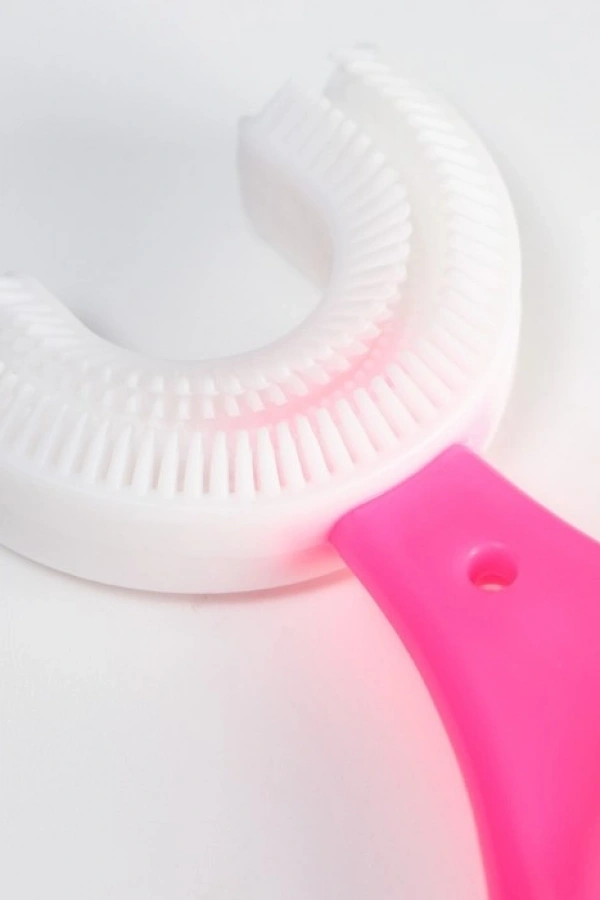 Silikon Çocuk Diş Fırçası Tartar Temizleyici (2-12 Yaş) - Pembe