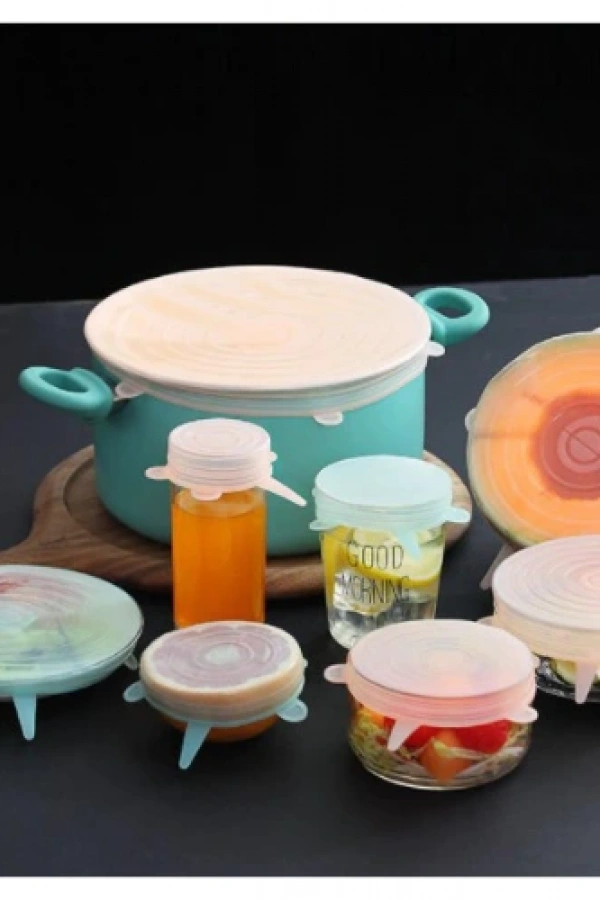 Silikon Yemek Saklama Kapak Seti 6 Adet