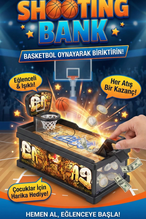 Şımartan Eğlenceli Basket Atmalı Basketbol Kumbara