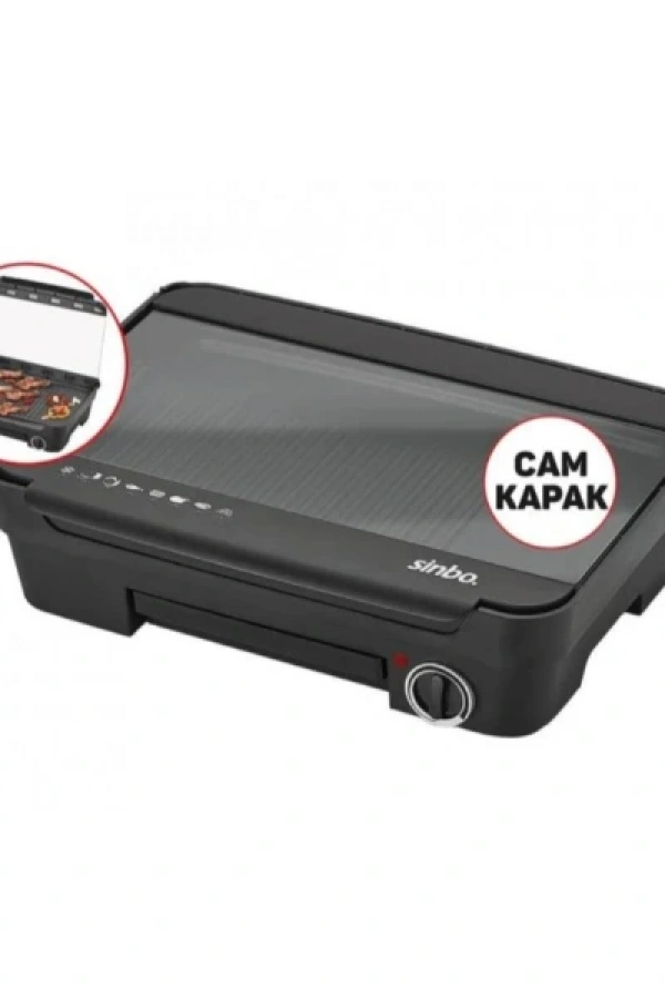 Sinbo Elektrikli Izgara Cam Kapaklı
