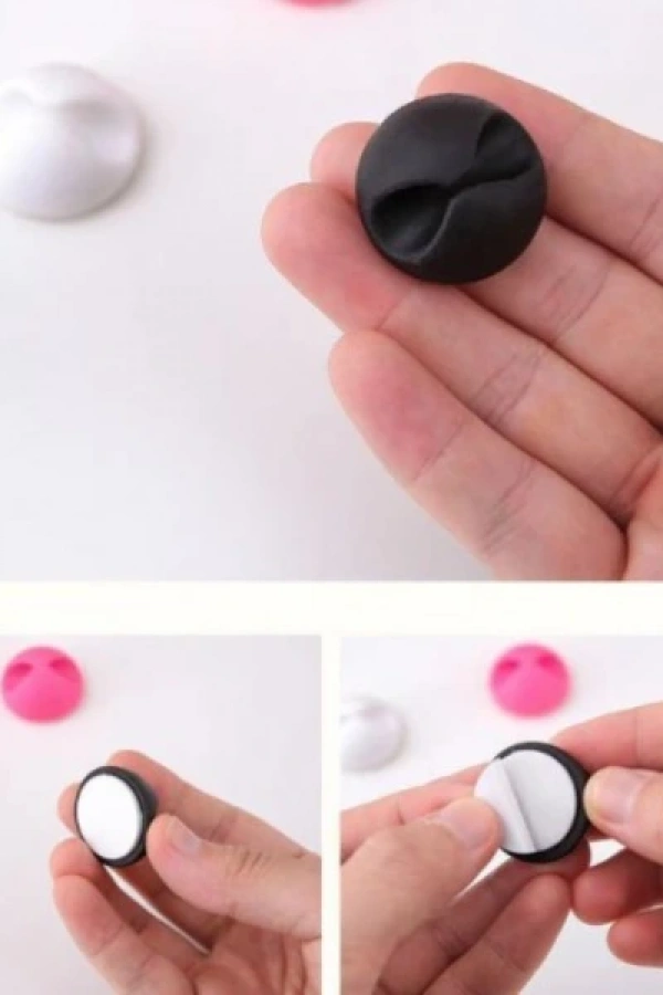 Siyah Beyaz Kablo Sabitleme Klipsi 10lu