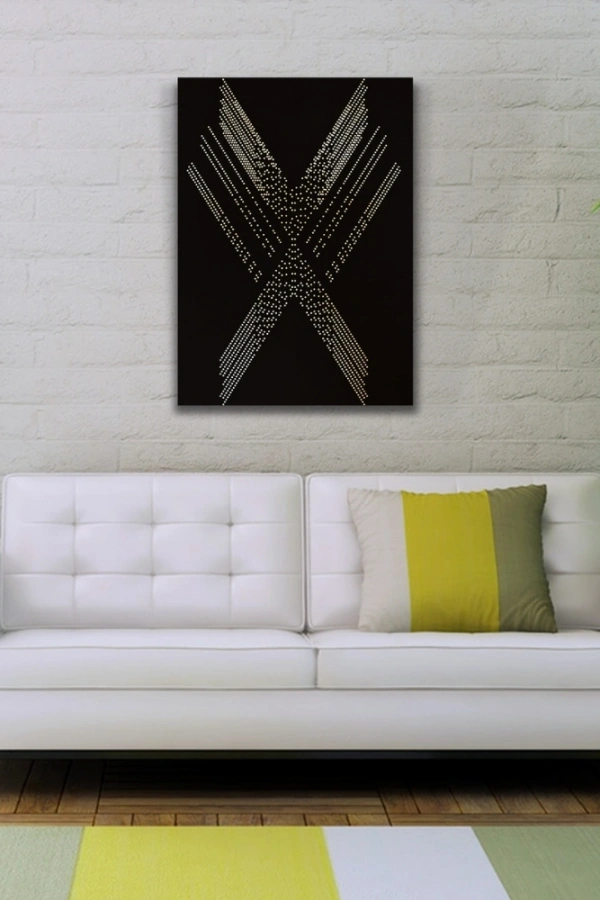 Siyah Beyaz Noktalardan Oluşan x Kanvas Tablo 50 x 70