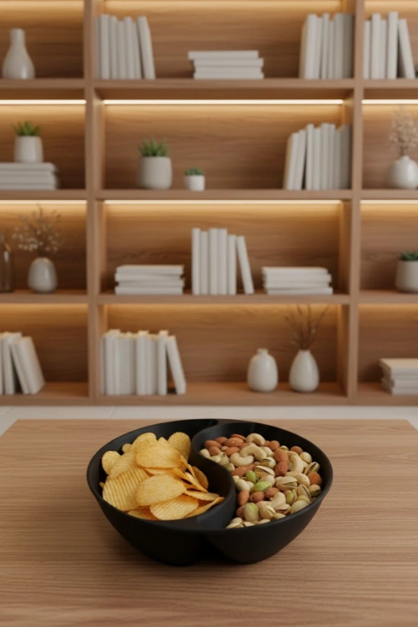 Siyah Çerezlik Kase Seti 4 Adet 3x12 cm