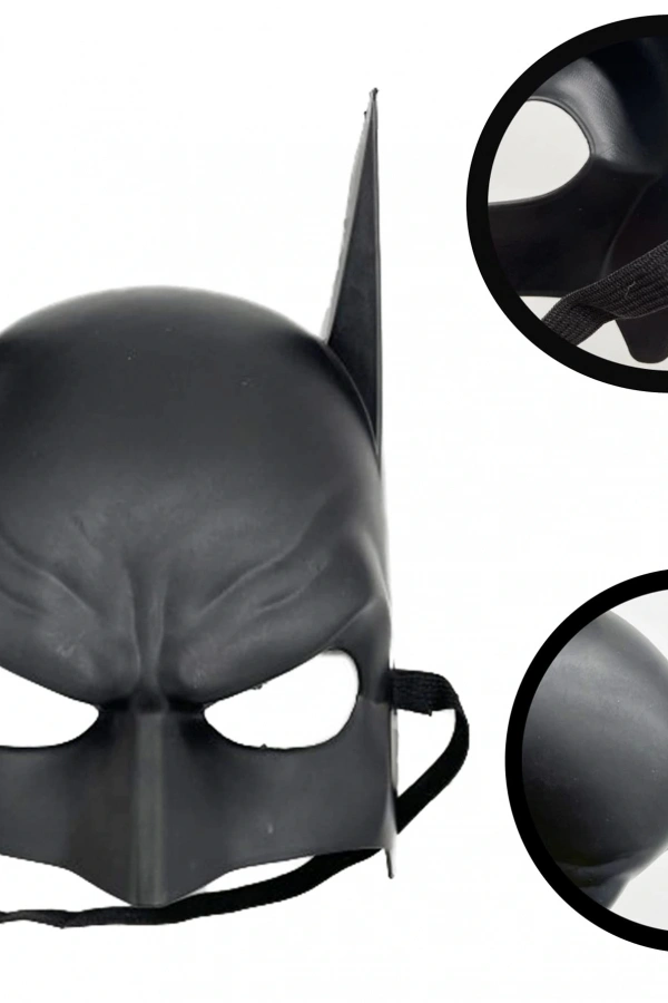 Siyah Çocuk Batman Maskesi Lastikli