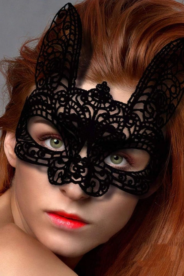 Siyah Dantel Kesim Balo Parti Maskesi 7 No