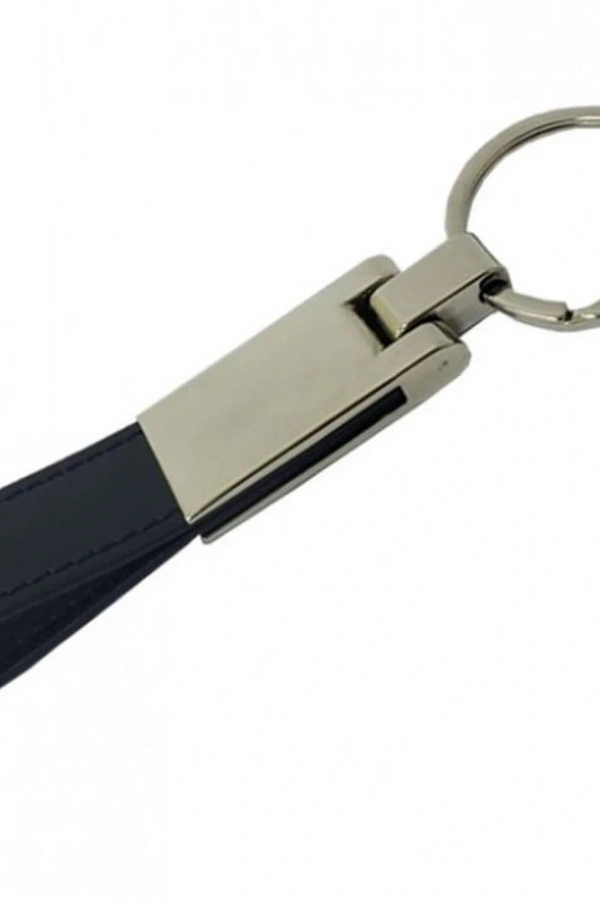 Siyah Deri Metal Anahtarlık