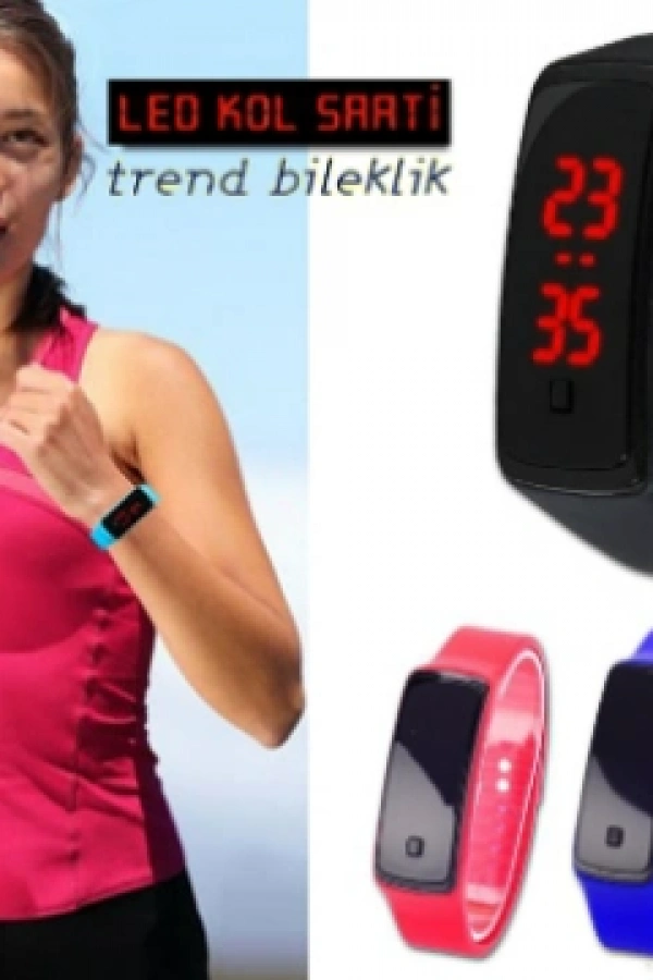 Siyah Ekranlı Led Kol Saati (Sarı)