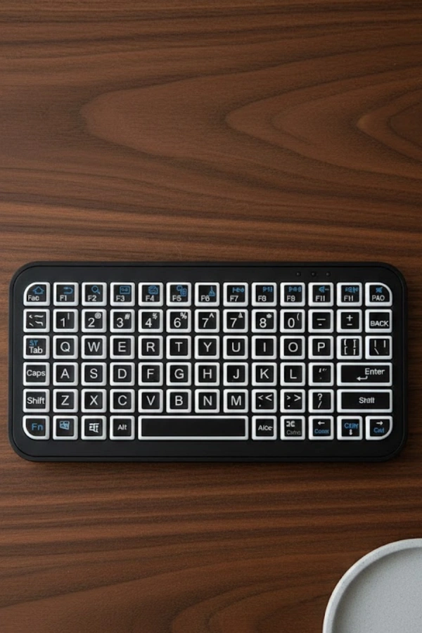 Siyah Kablosuz Mini RGB Işıklı Klavye Bluetooth 5.2 İnce Tasarım