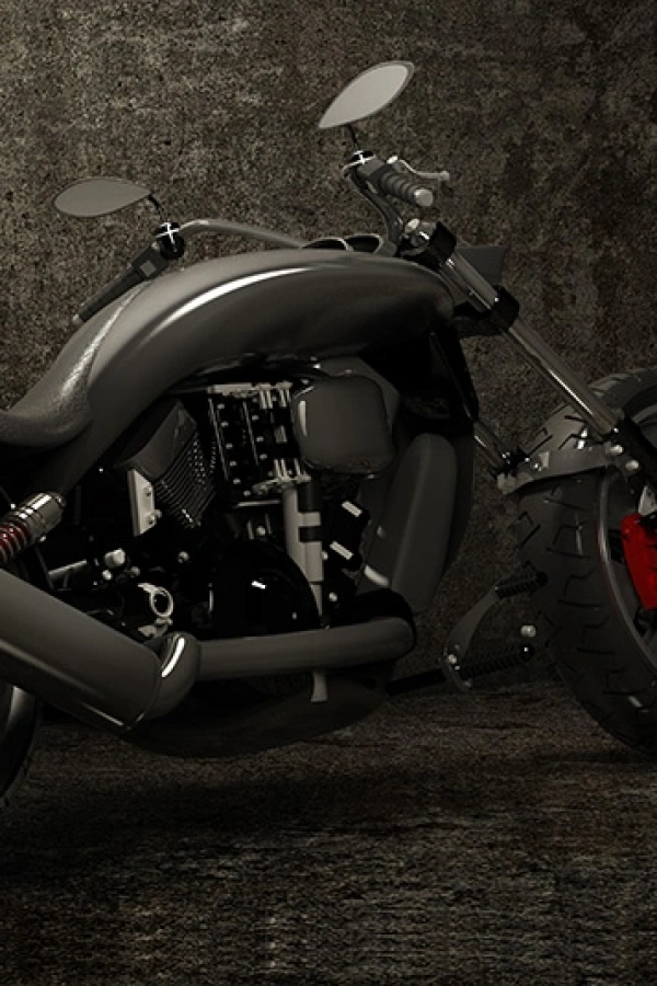 Siyah Motorsiklet Canvas Tablo 60x120