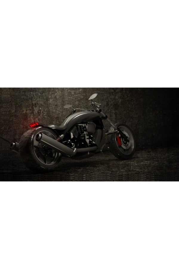 Siyah Motorsiklet Canvas Tablo (60x120)