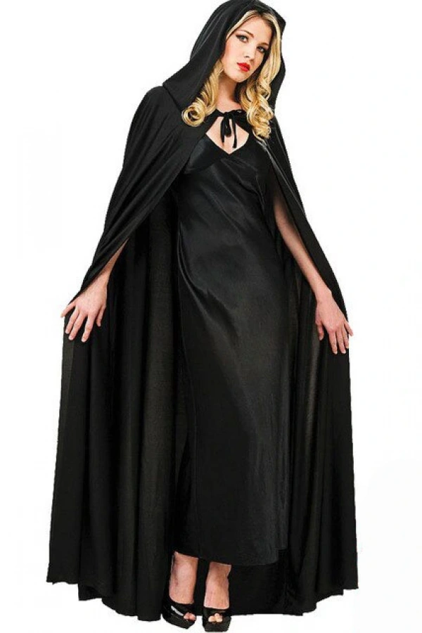 Siyah Renk Kapşonlu Pelerin