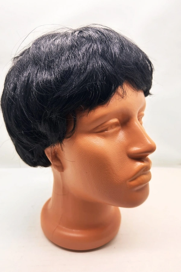 Siyah Renk Kısa Kesim İçi Astarlı Erkek Peruğu