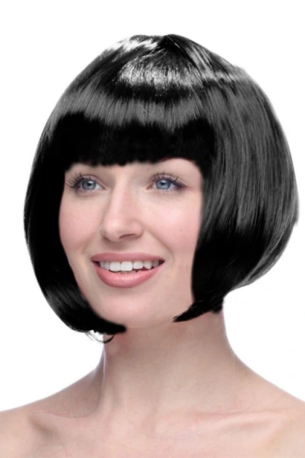 Siyah Renk Küt Peruk Saç